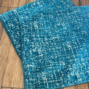 West Elm velvet pillow covers (2) - teal decorative